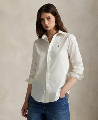 Women's Classic-Fit Cotton Twill Shirt | Macy's