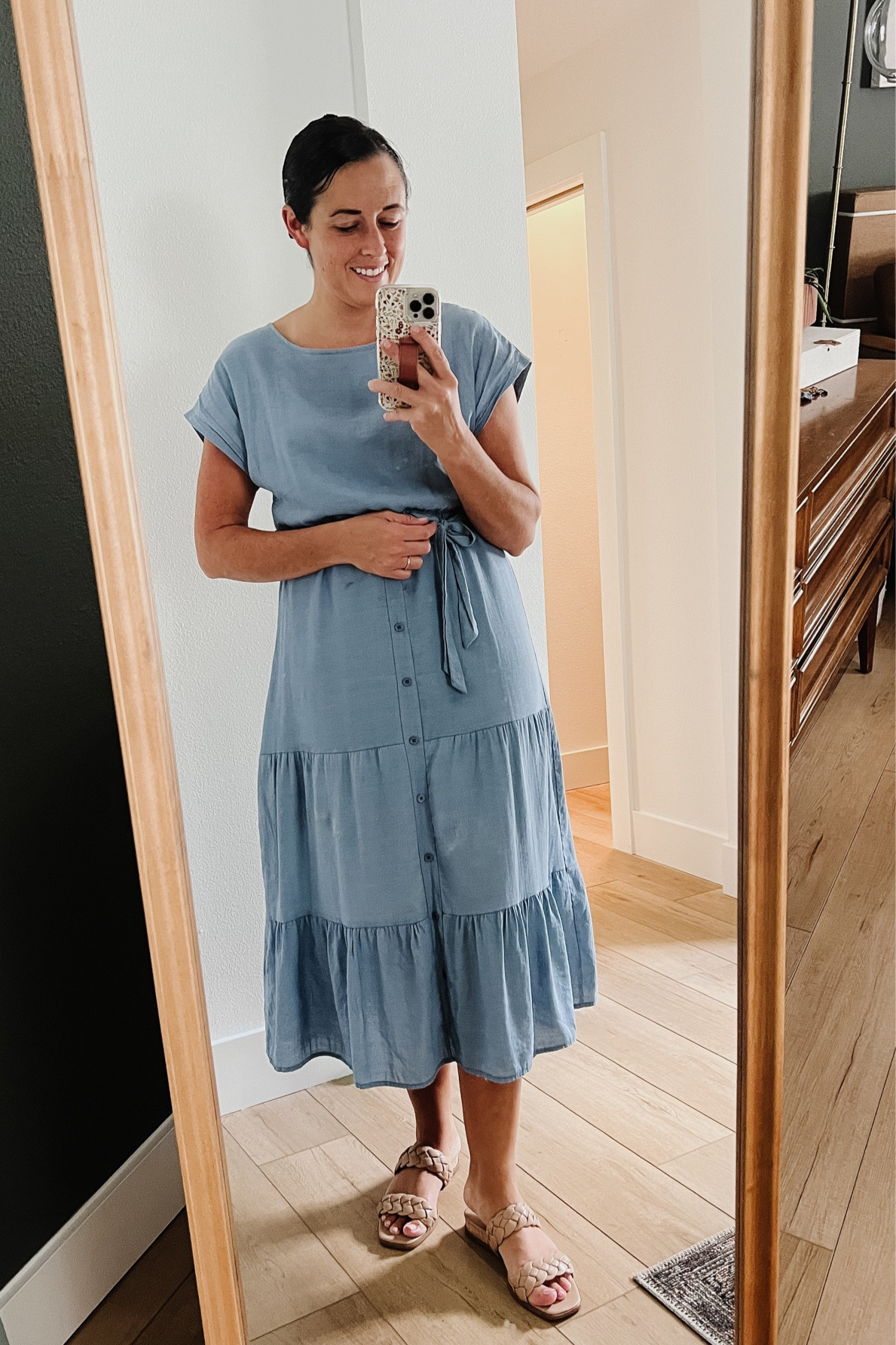 Summer OOTD : women’s midi dress / amazon dress / rack room shoes / tan sandals  #bogo #shoes #summeroutfit #modestdress

#LTKsalealert #LTKshoecrush #LTKunder50