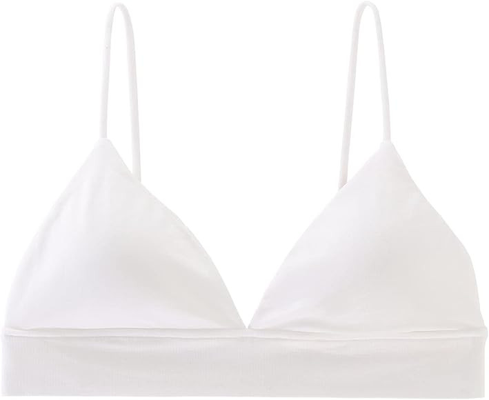 Bralette for Women Triangle Cups Removable Padded Wire Free Pull On Closure | Amazon (US)