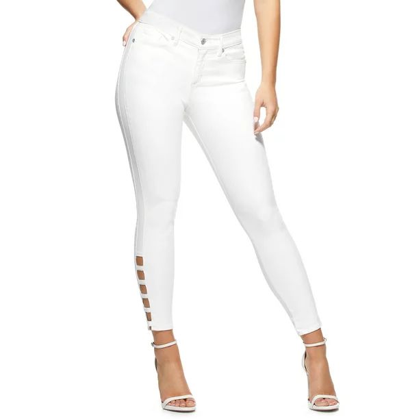 Sofia Jeans by Sofia Vergara Sofia Skinny Mid Rise Cut Out Ankle Jeans, Women's | Walmart (US)