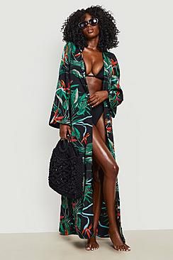 Tropical Maxi Beach Kimono | Boohoo.com (US & CA)