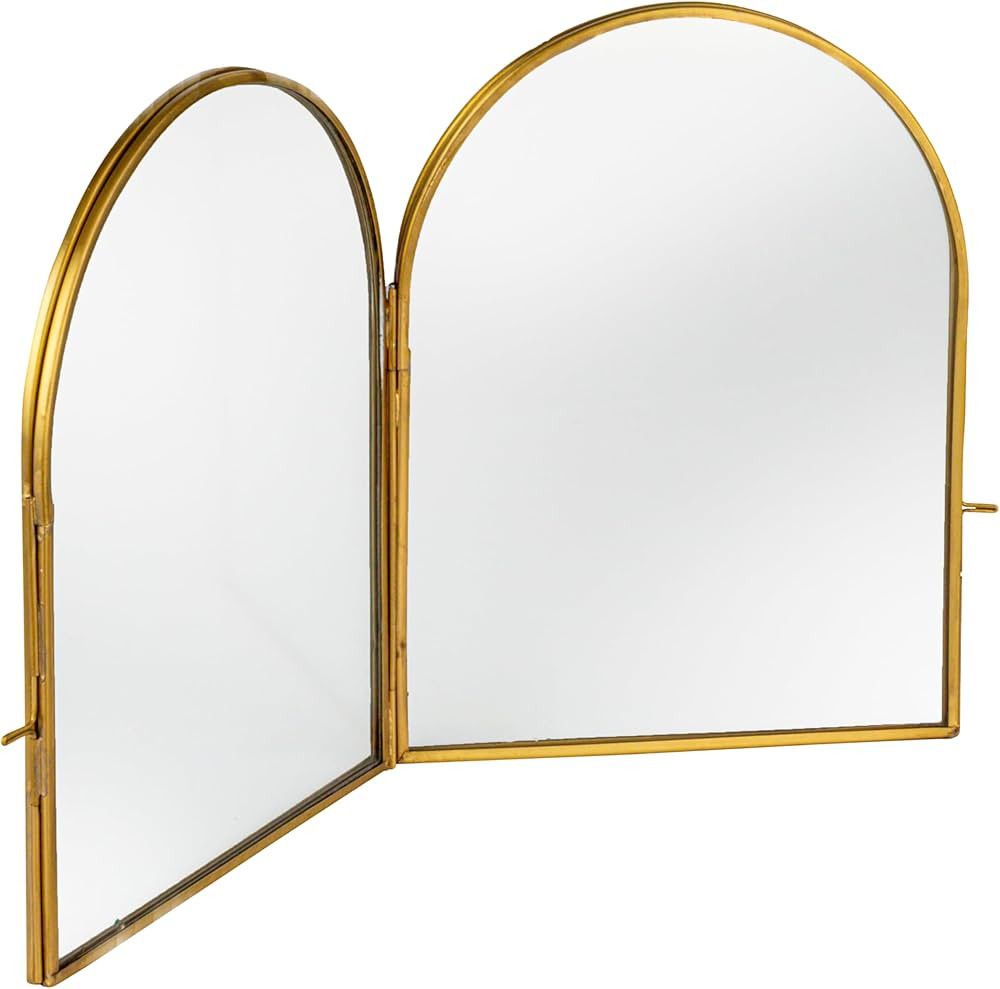 Creative Co-Op Large Brass and Glass Arched Photo Frame, Brass Color | Amazon (US)