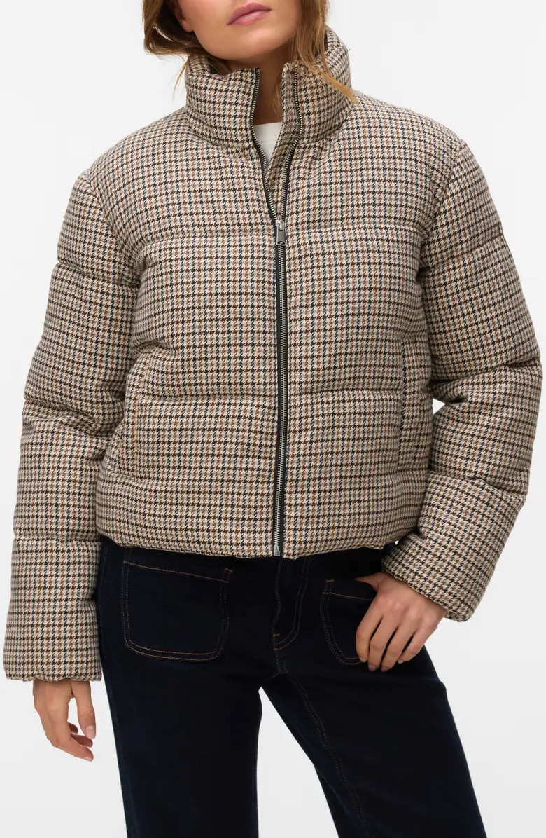 Lyon Short Houndstooth Puffer Jacket | Nordstrom