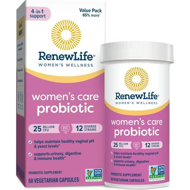 Renew Life Womens Wellness, Womens Care Probiotic, 25 Billion CFU per Cap, 50 Count | Walmart (US)