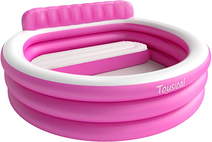 Toysical Round Inflatable Pool - “88 x 85 x 21” Inflatable Family Pools with Seats and Backre... | Amazon (US)