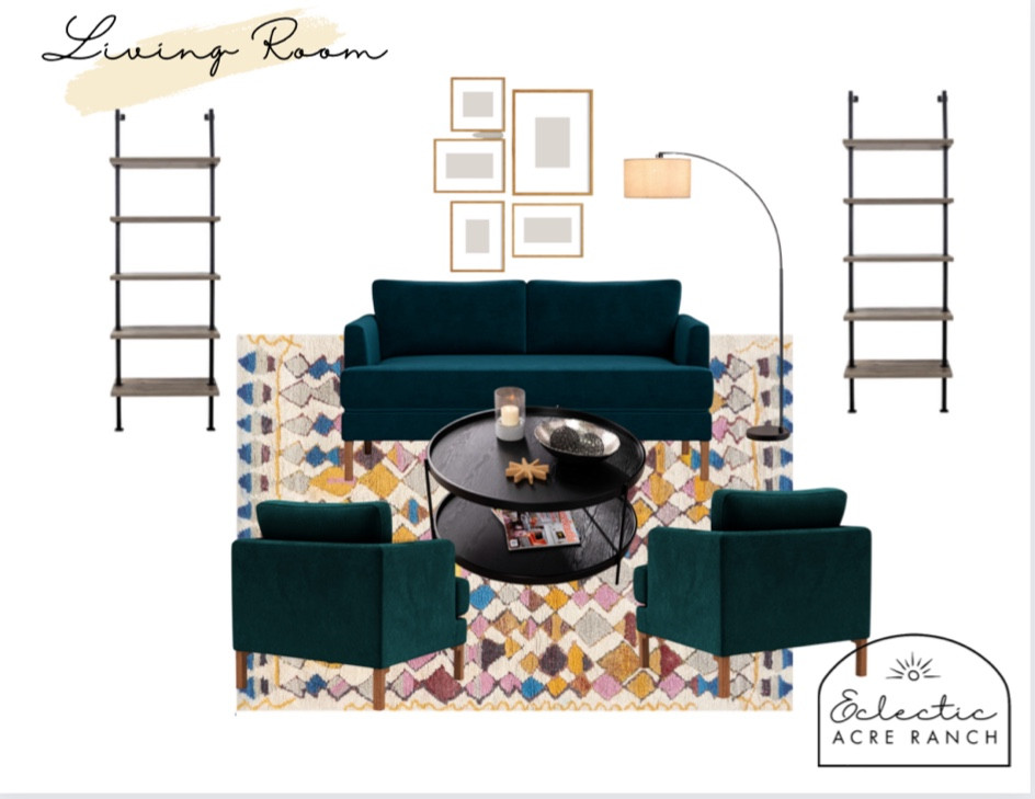 Colorful /contemporary living room! 🎨 