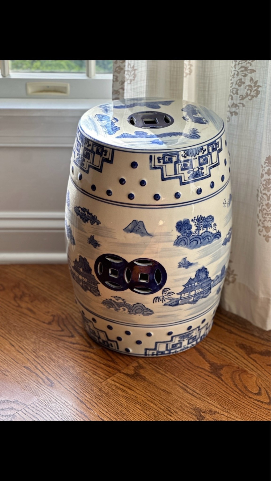 Classic blue and white chinoiserie garden stool.  Perfect in an outdoor covered area or indoors as a side table or plant stand.  Ralph Lauren meets Nancy Meyers vibes.

#LTKMothersDay #LTKSeasonal #LTKHome