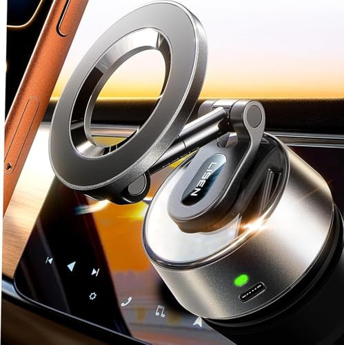 LISEN SuctionPro Phone Holder for Car【Auto Vacuum 3.0】, Magnetic Phone Holder with Suction Cup, Car Mount for Magsafe Universal Car Accessories Gifts for Men Women for iPhone 17 Pro Max Air 16 15 14 | Amazon (US)