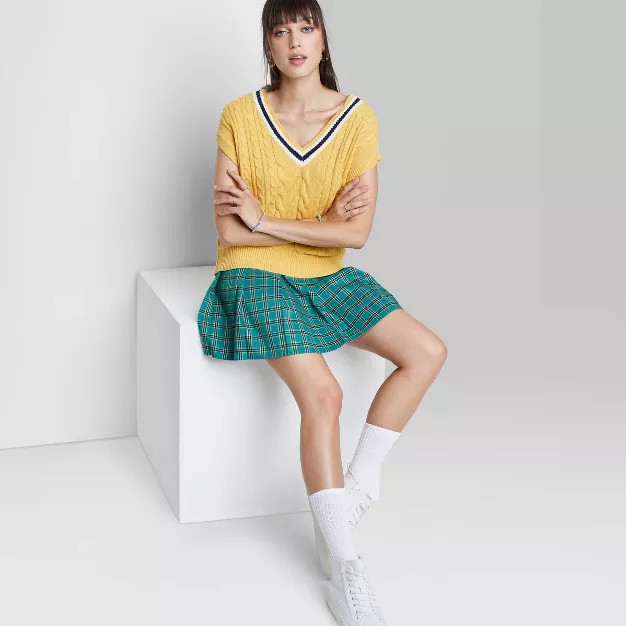 Women's Oversized Sweater Vest - Wild Fable™ Gold S | Target