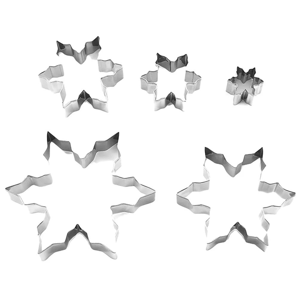 HEVIRGO 5Pcs Christmas Snowflake Cookie Cutter Biscuit Chocolate Cake Mold Baking Tool Clear Stai... | Walmart (US)