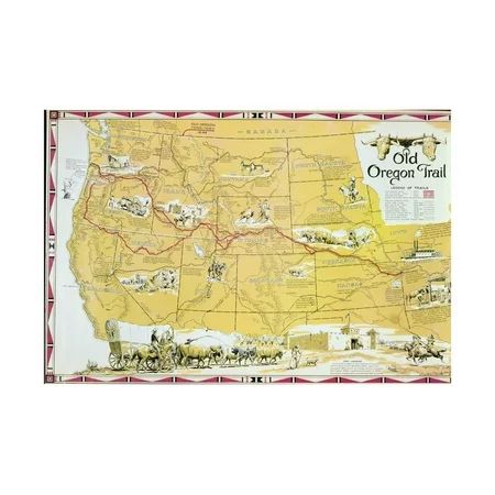Map of the Old Oregon Trail Print Wall Art By American School | Walmart (US)