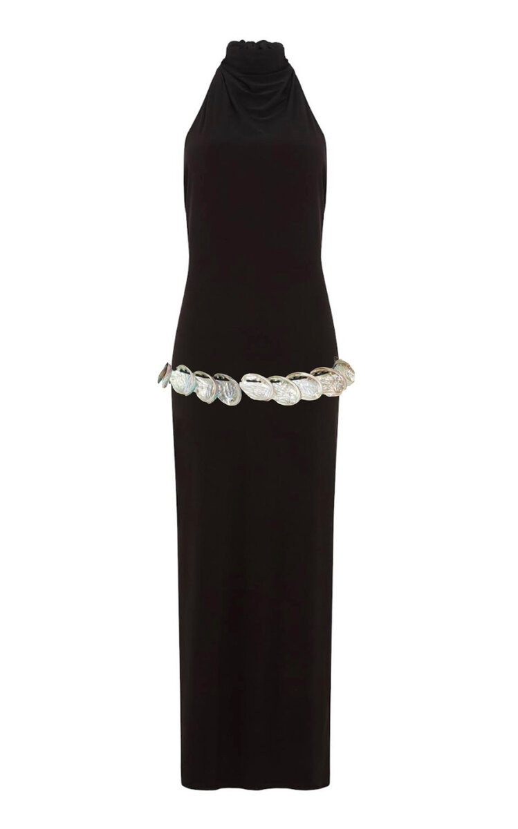Exclusive La Isla Shell-Detailed Jersey Maxi Halter Dress | Moda Operandi (Global)