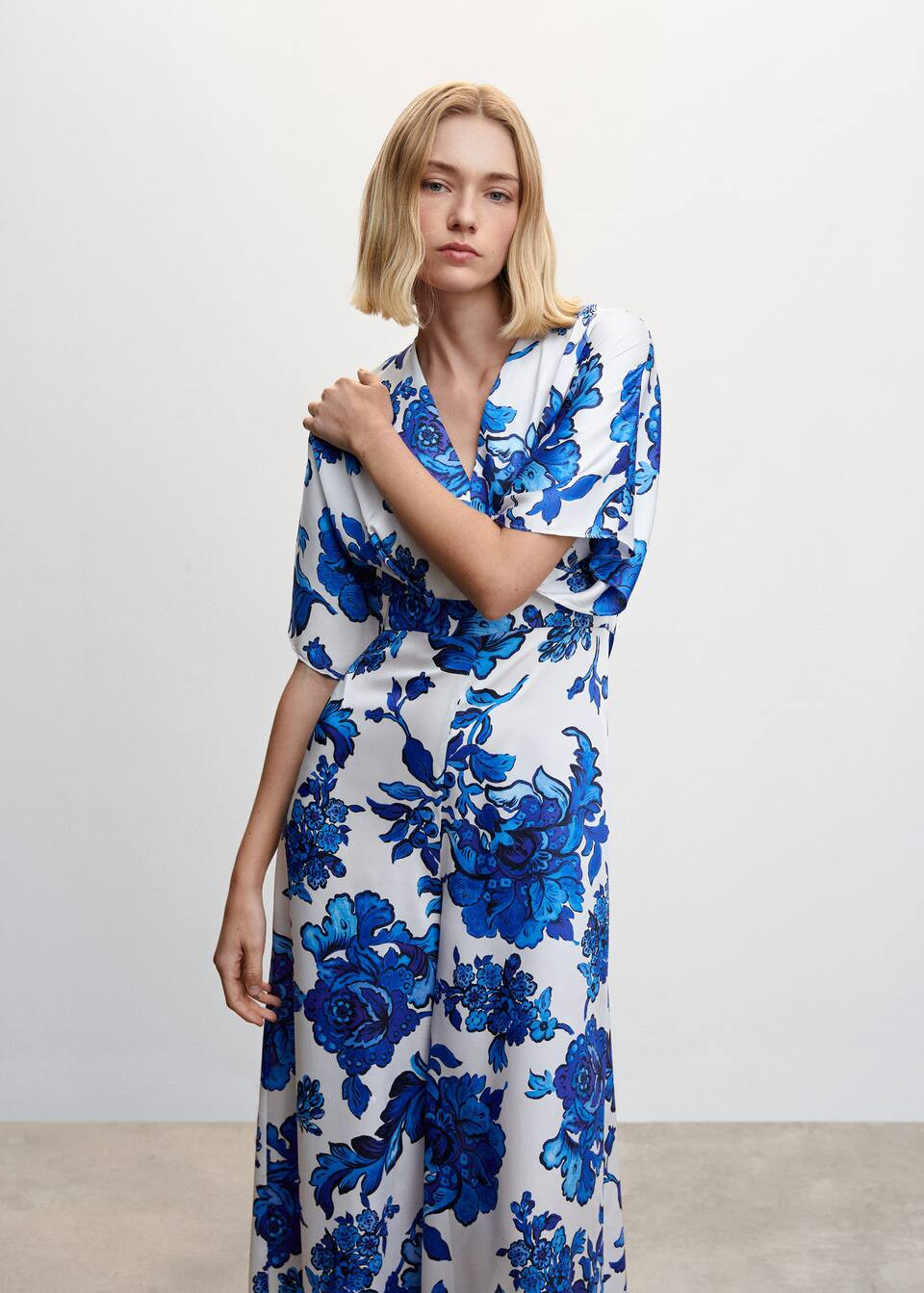 Floral cropped jumpsuit -  Women | Mango United Kingdom | MANGO (UK)