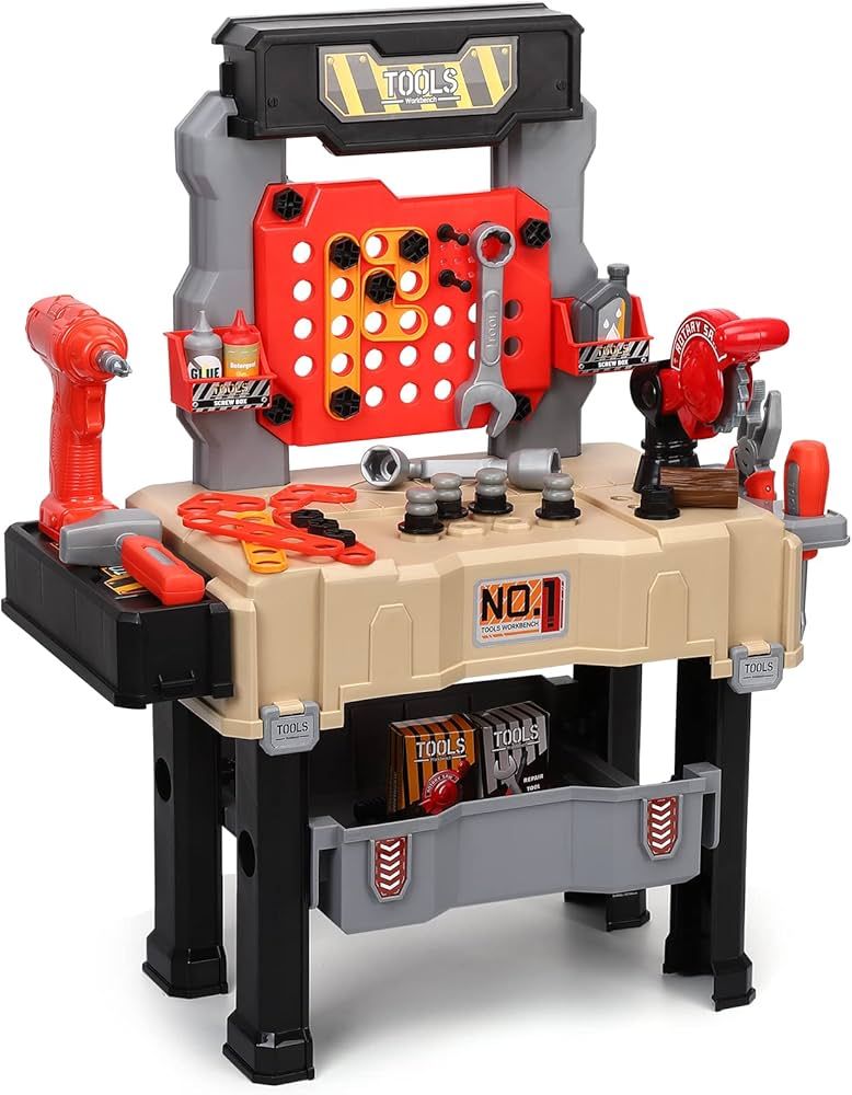 Kids Tool Bench, Toddler Toy Workbench and Tool Playset, Play Tool Bench Workshop for Boys, Prete... | Amazon (US)