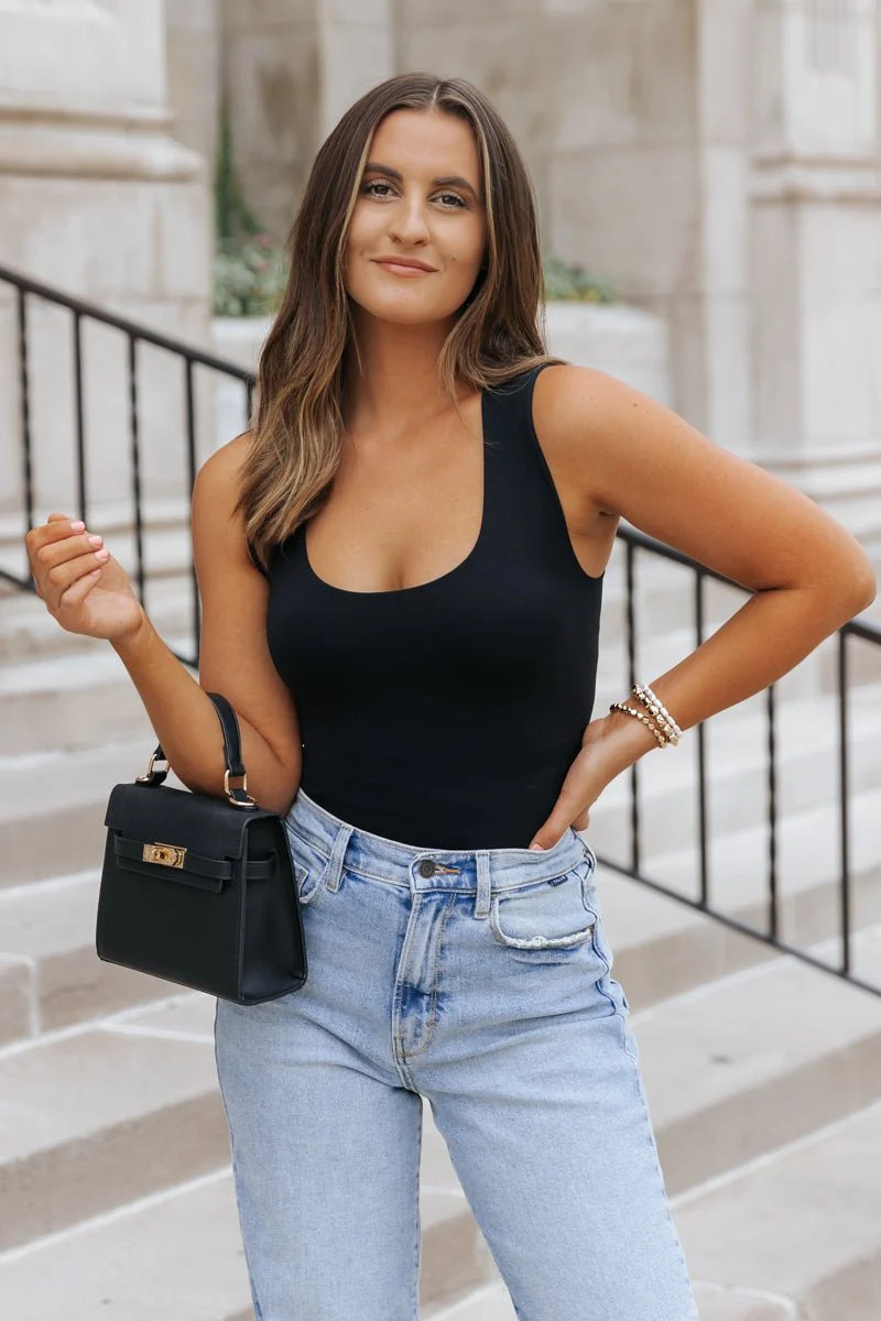 Seamless Double Layered Tank Top - Black | Magnolia Boutique