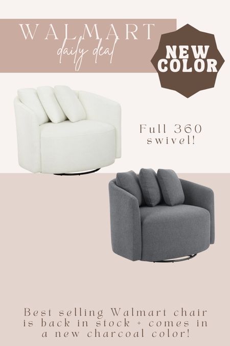 Walmart beautiful drew Barrymore chair now comes in a charcoal color and the white is back in stock! 

#LTKSeasonal #LTKhome #LTKsalealert