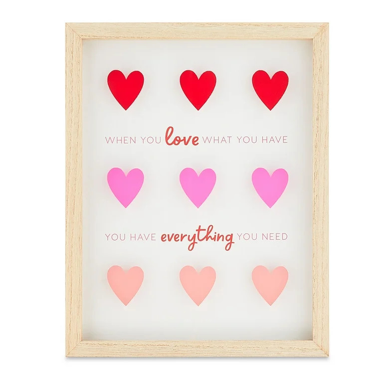 Valentine's Day Everything You Need Framed Sign, by Way To Celebrate | Walmart (US)