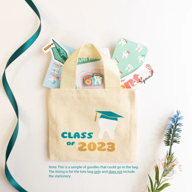 Dental Graduation Party Favor | Class of 2023 | Mini Tote Bags | Dental Hygiene Student | Etsy (US)