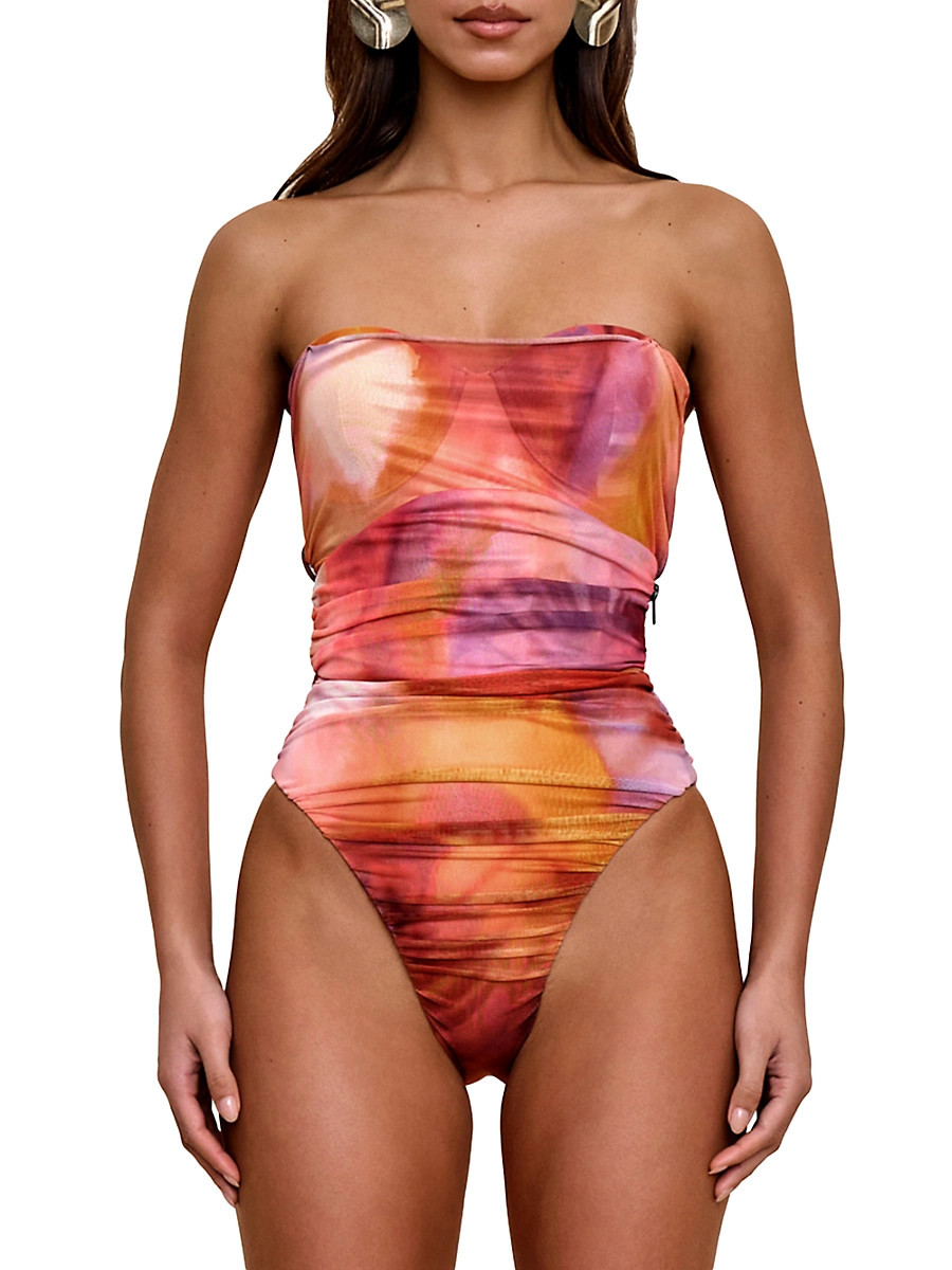Women's Tika Strapless One-Piece Swimsuit - Dandi Print - Size Medium | Saks Fifth Avenue
