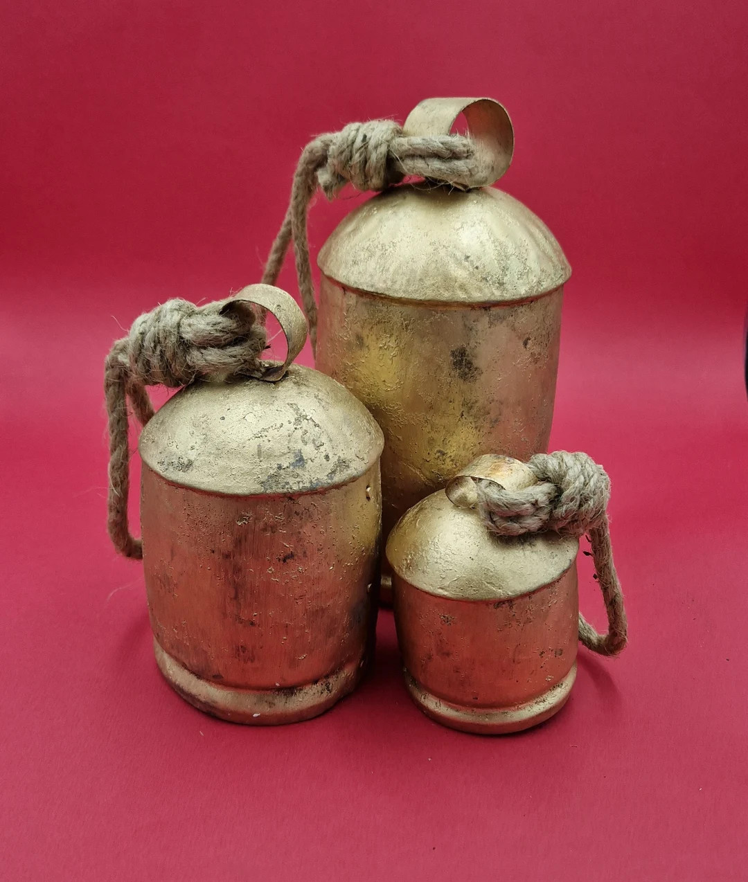 Large Iron Bells. Set of 3 Garden Cowbells. Decorative Hanging Bells. Indian Cow Bells - Etsy | Etsy (US)