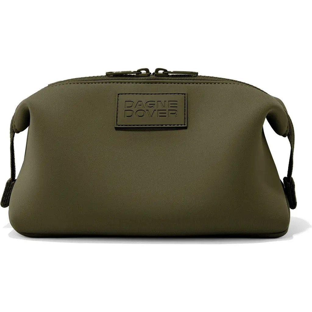 Dagne Dover Hunter Large Neoprene Toiletry Bag in Dark Moss at Nordstrom | Nordstrom
