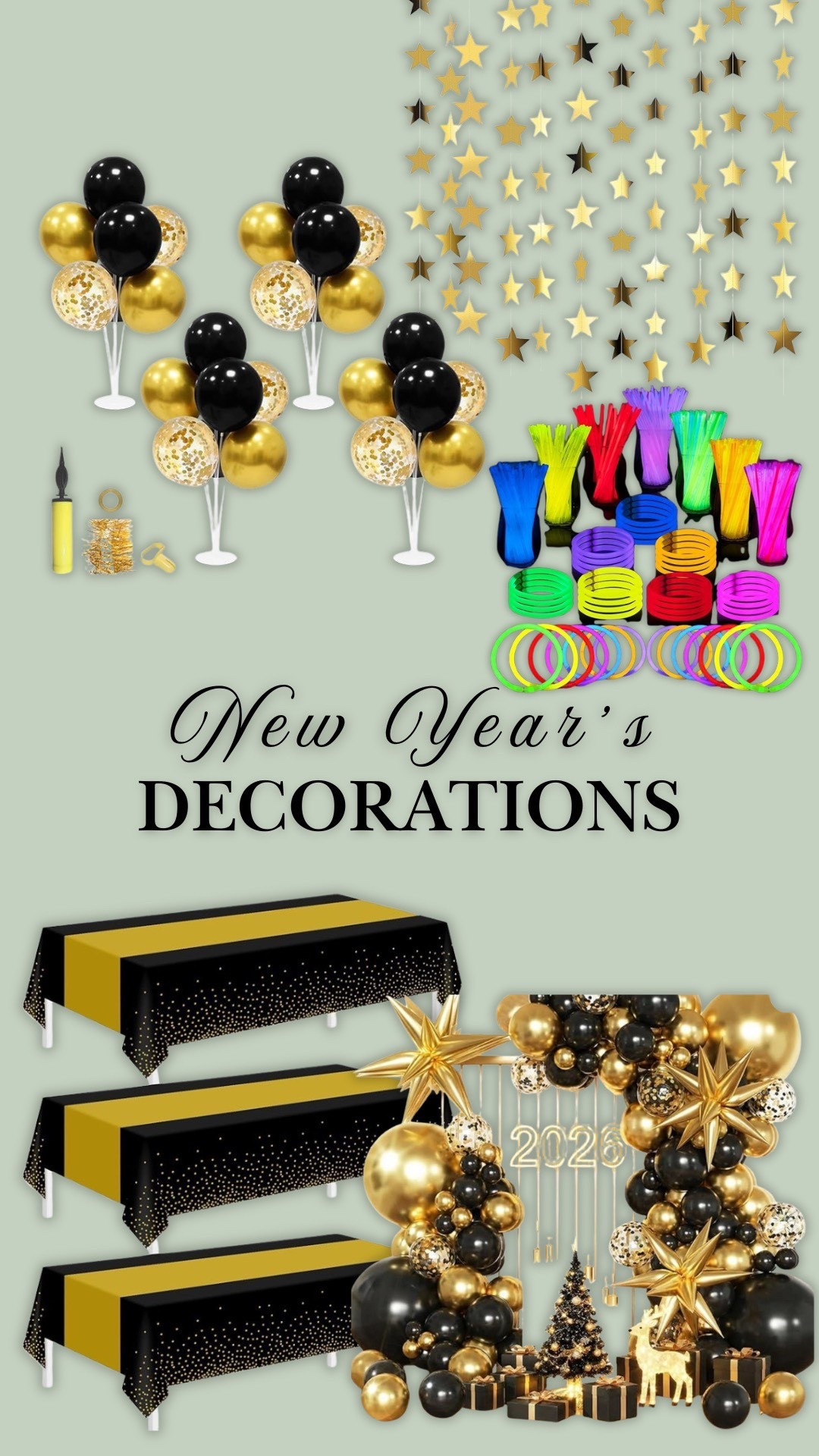 New Year’s Eve Decorations that are easy to set up and on theme! 

#LTKHome #LTKHoliday #LTKFindsUnder50