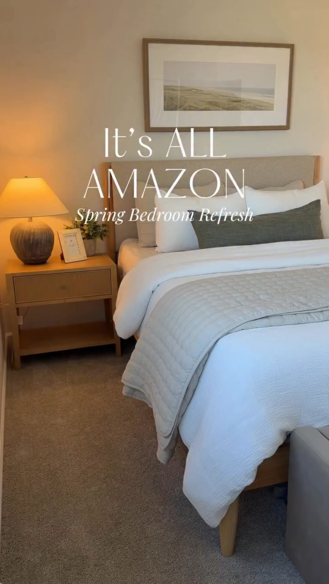 Coastal inspired Spring bedroom refresh with all Amazon finds!🙌 F

I’m loving this beautiful new art piece above the bed and the bedding is lightweight and perfect for warmer months ahead, and the nightstand and lamp combo 🫶🏡

#LTKSaleAlert #LTKHome