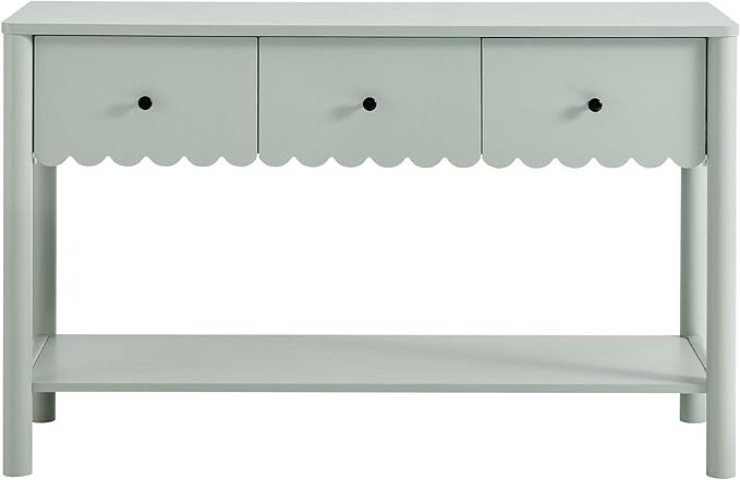 Modway Emmeline 3-Drawer Scalloped Console Table in White | Amazon (US)