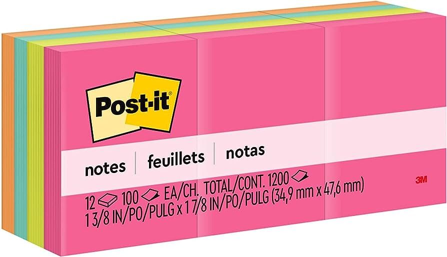 Post-it Mini Notes, 1.5x2 in, 12 Pads, America's #1 Favorite Sticky Notes, Poptimistic Collection... | Amazon (US)