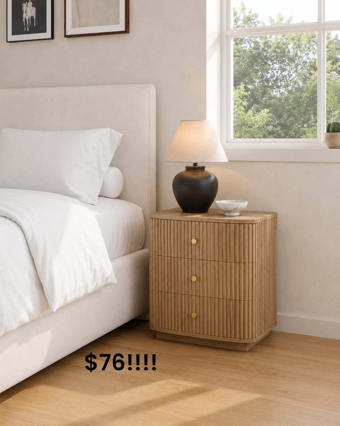 🤯🚨 CB inspired nightstand only $76!!! Best price I’ve seen for a three drawer in this style!