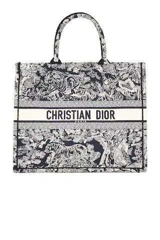 Dior Toile De Jouy Book Tote Bag in Navy | FWRD 