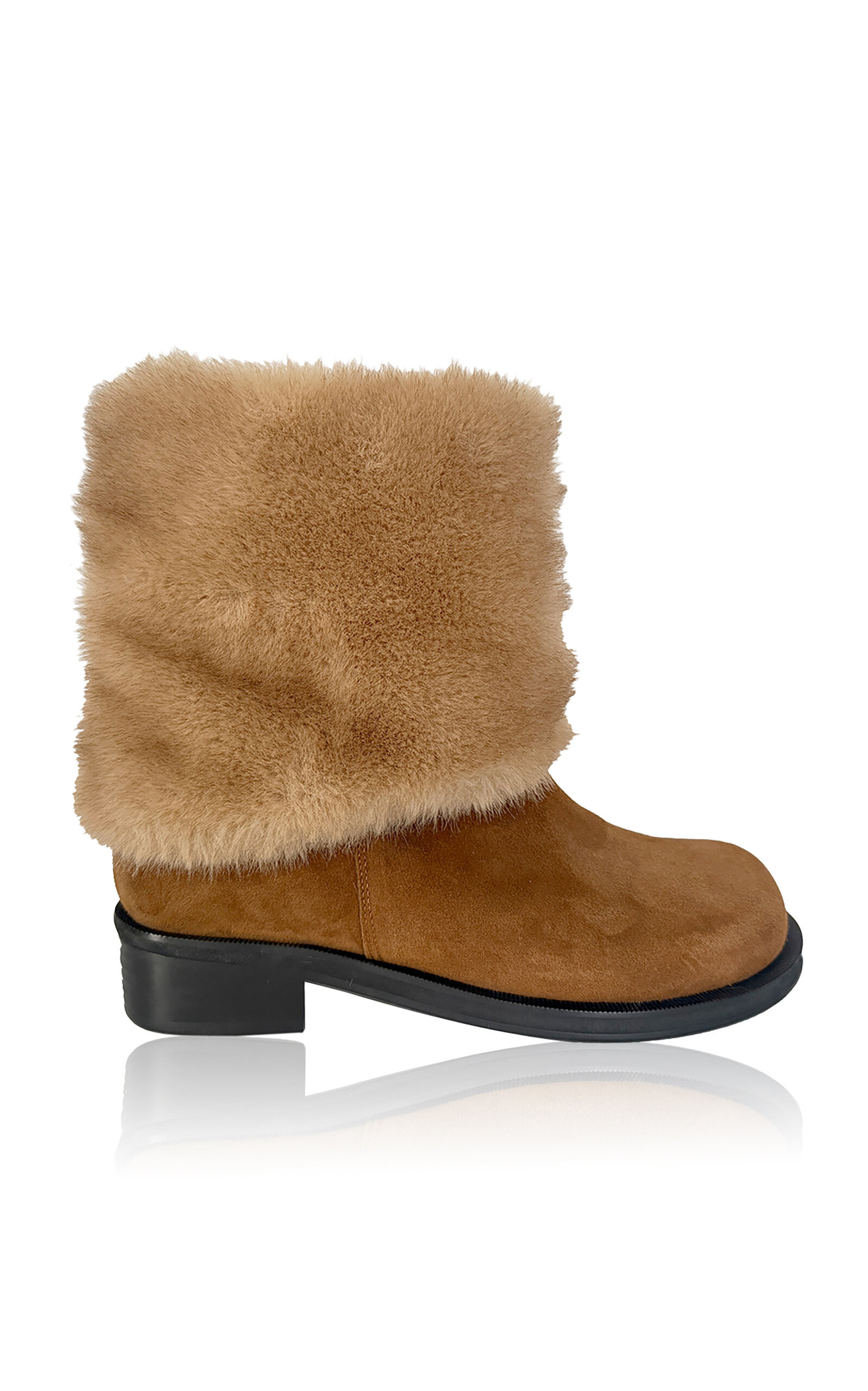 Volume Mid Fox Fur Boots | Moda Operandi (Global)