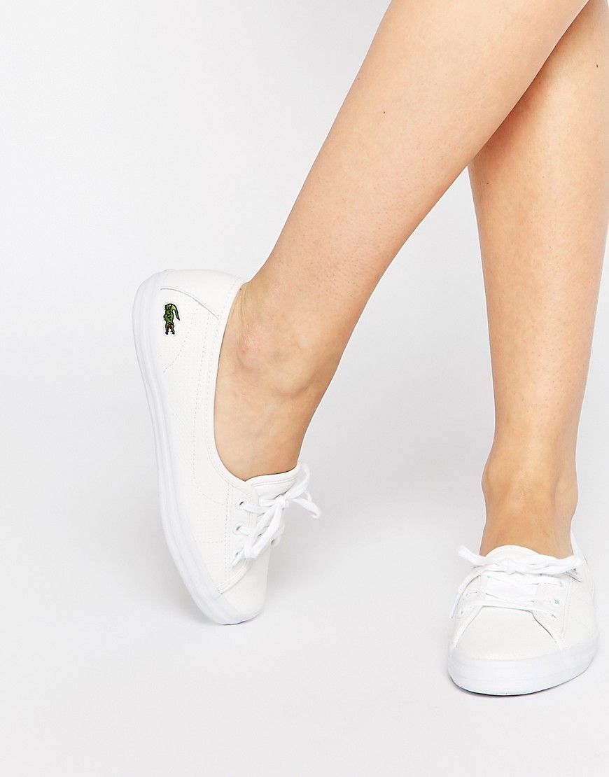 Lacoste Ziane Chunky Leather Slip On Trainers - White | ASOS UK