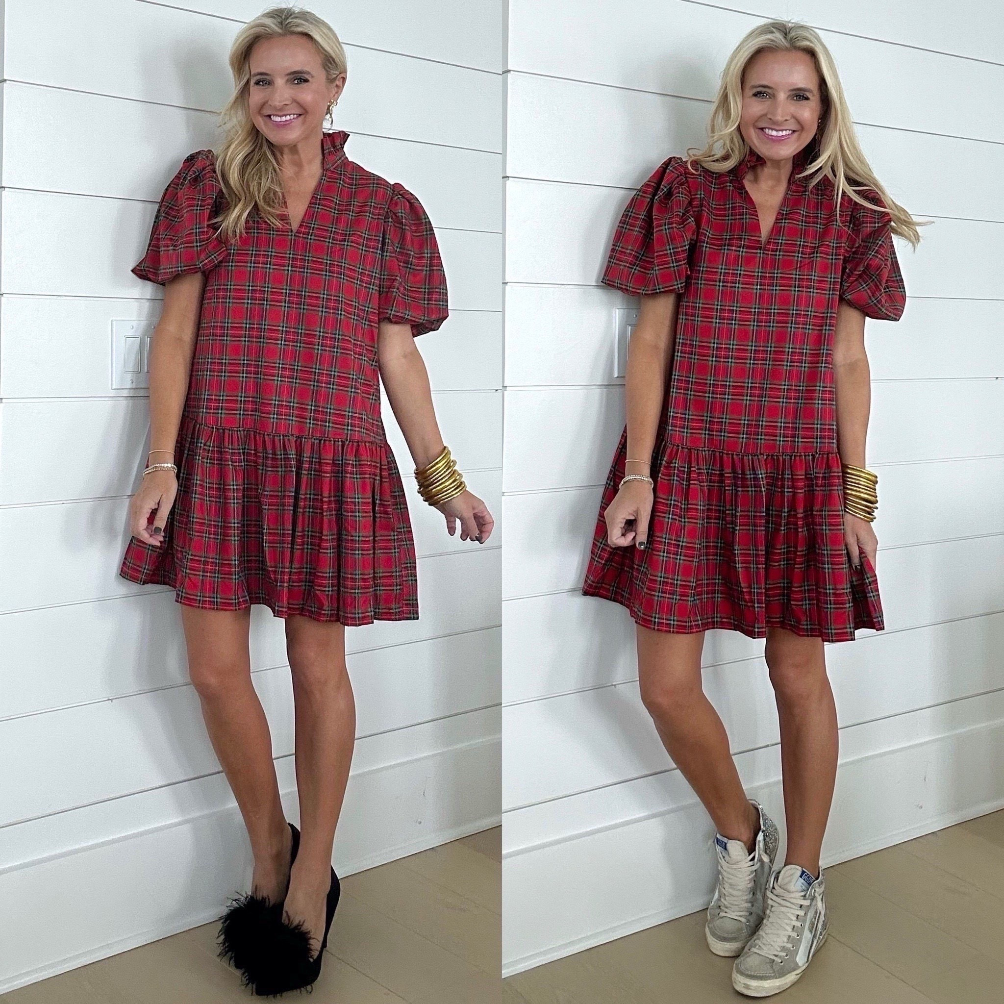 This is the cutest plaid dress! Wearing size small. Perfect holiday dress. Dress it up with cute heels or go casual with sneaks! Grab 50% off the dress!

#LTKHoliday #LTKSaleAlert #LTKootd