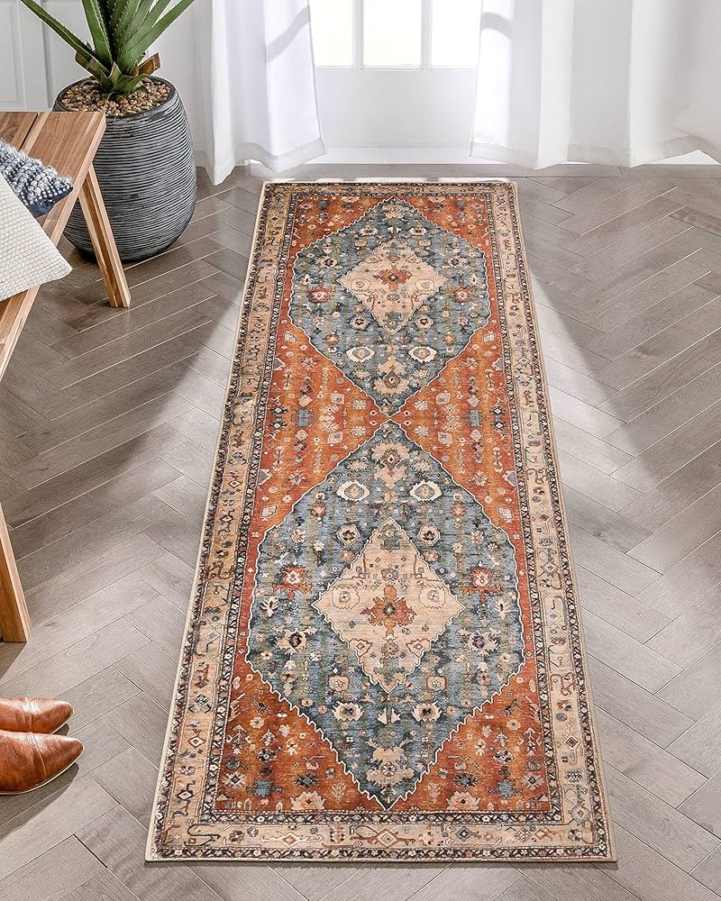 Lahome Boho Tribal Area Rug - 2x6 Persian Hallway Runner Rug Bohemian Vintage Bedroom Throw Rug Runn | Amazon (US)