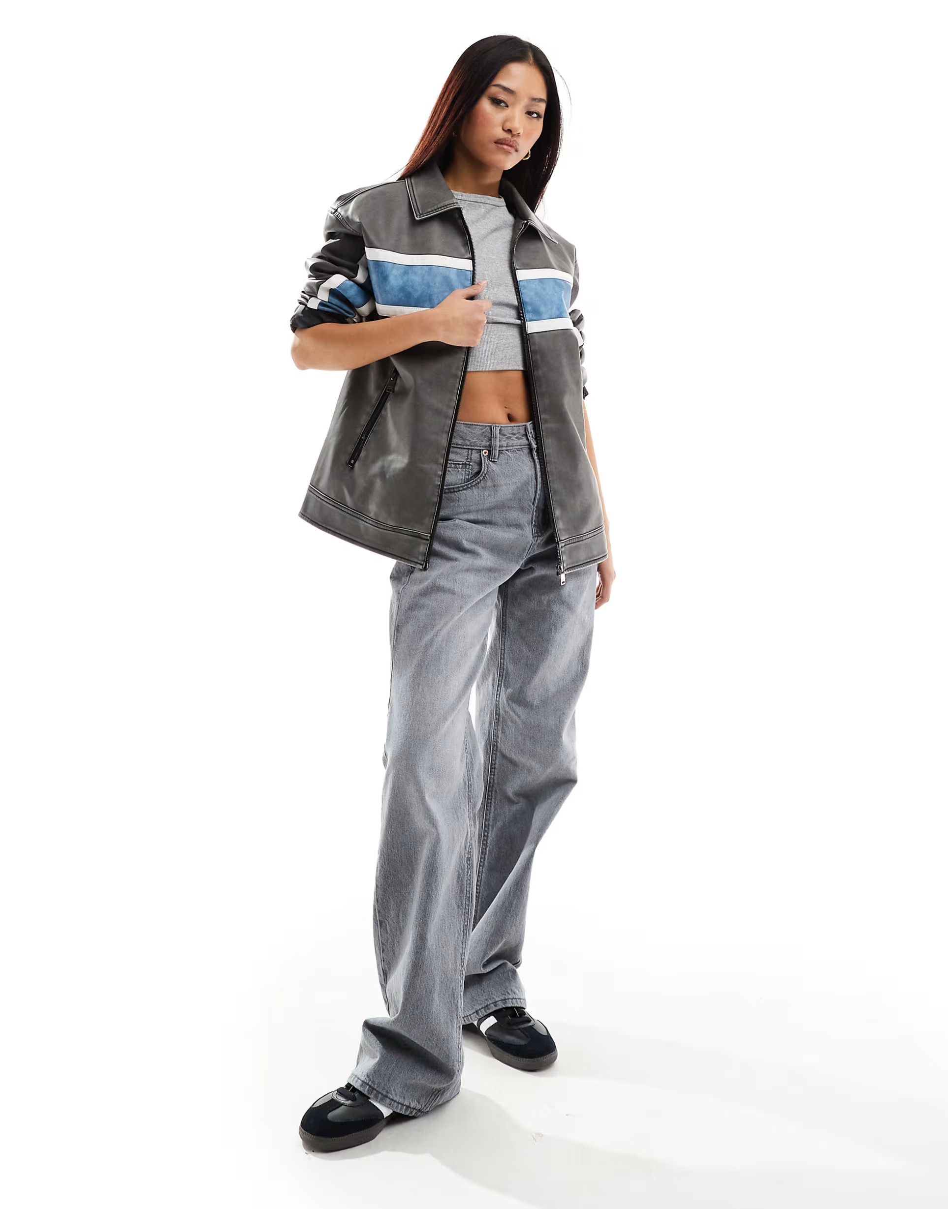 Stradivarius wide leg dad jeans in washed gray  | ASOS | ASOS (Global)