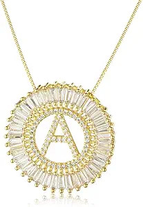 COTTVOTT A-Z Alphabet Pendant Necklaces Charms Women Initial Letter Chain Necklace 4 Colors | Amazon (US)