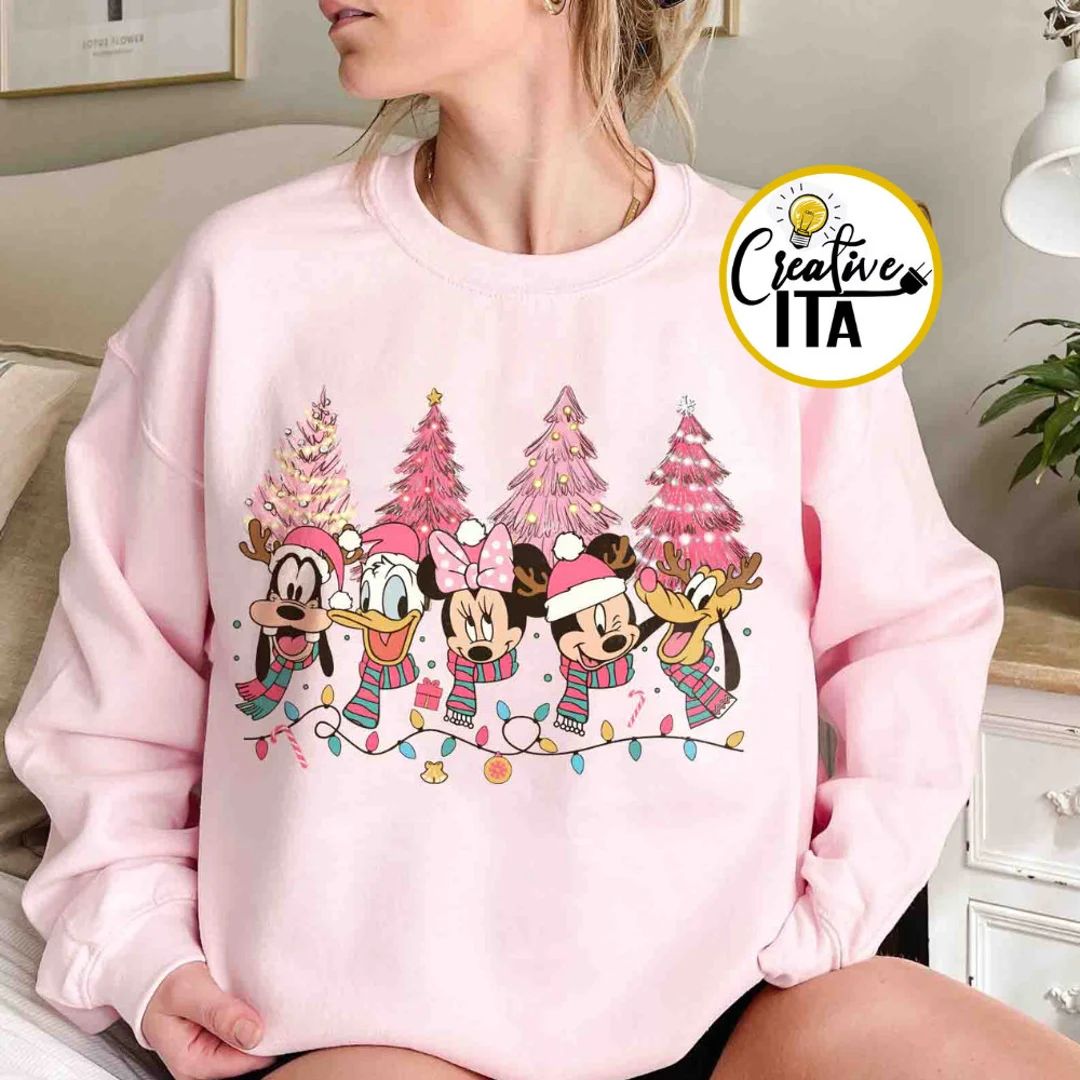 Mickey & friends Disney Christmas shirt, Pink Christmas tree t-shirt sweatshirt, Mickey's very me... | Etsy (US)