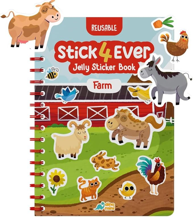 Stick4Ever Jelly Sticker Book - for Kids - Waterproof, Easy to Clean Reusable Sticker Book for To... | Amazon (US)