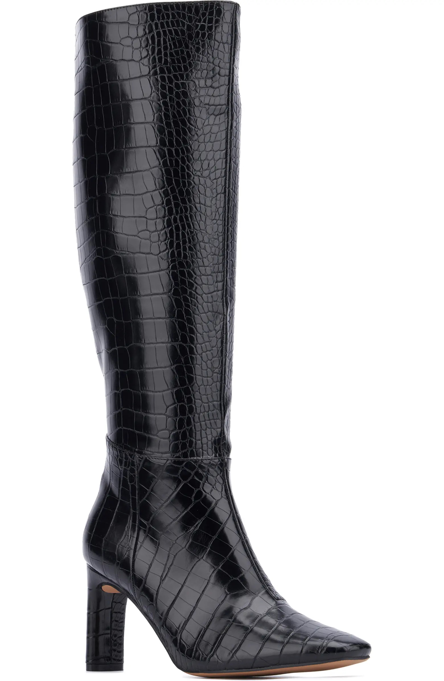 Isabelle Croc Embossed Knee High Boot (Women) | Nordstrom Rack