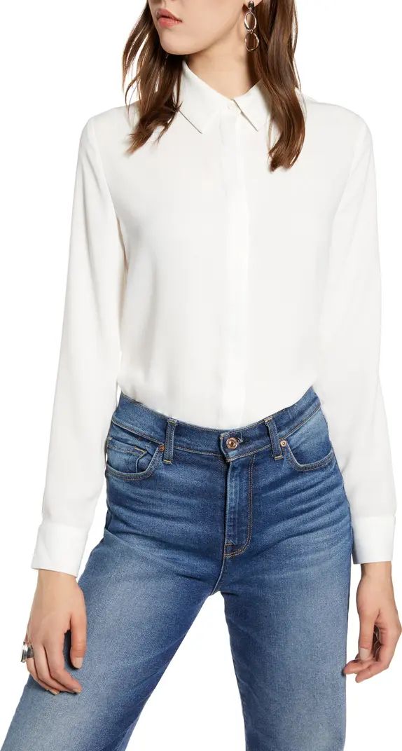 Hidden Button Long Sleeve Blouse | Nordstrom