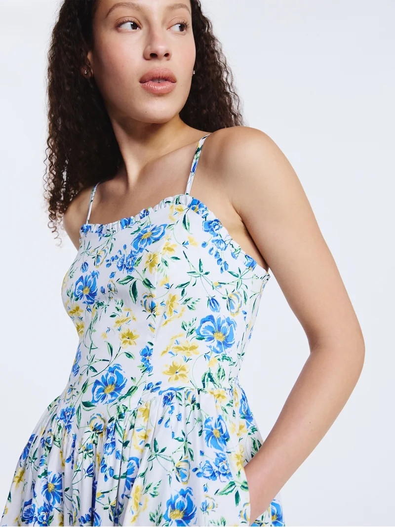 Free Assembly Women's Cotton Corset Mini Dress, Sizes XS-XXL | Walmart (US)