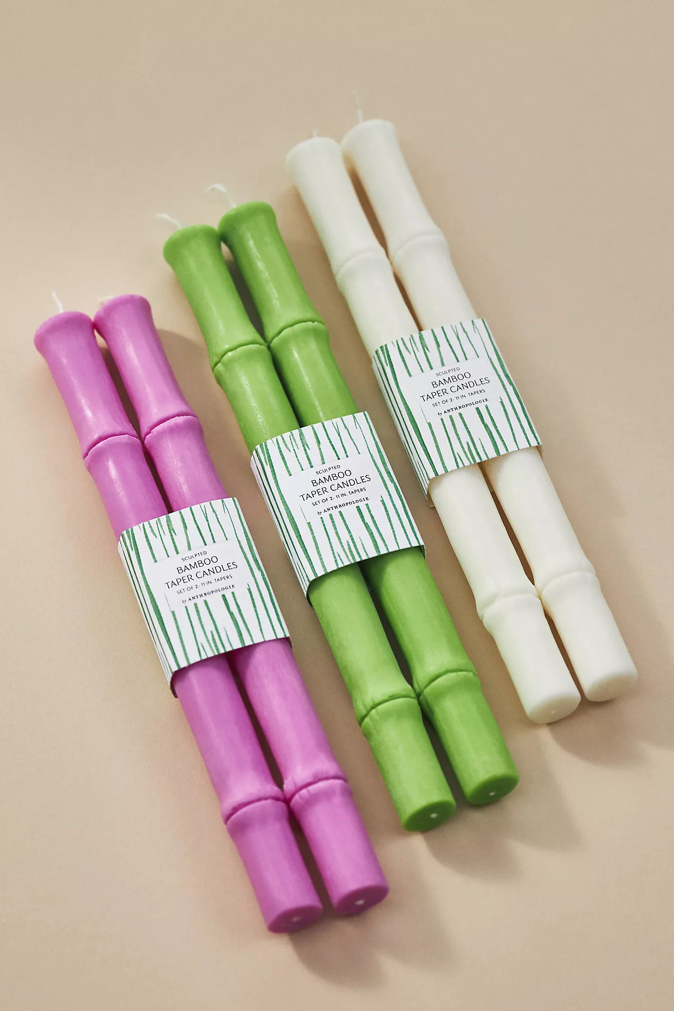 Bamboo Taper Candles, Set of 2 | Anthropologie (US)