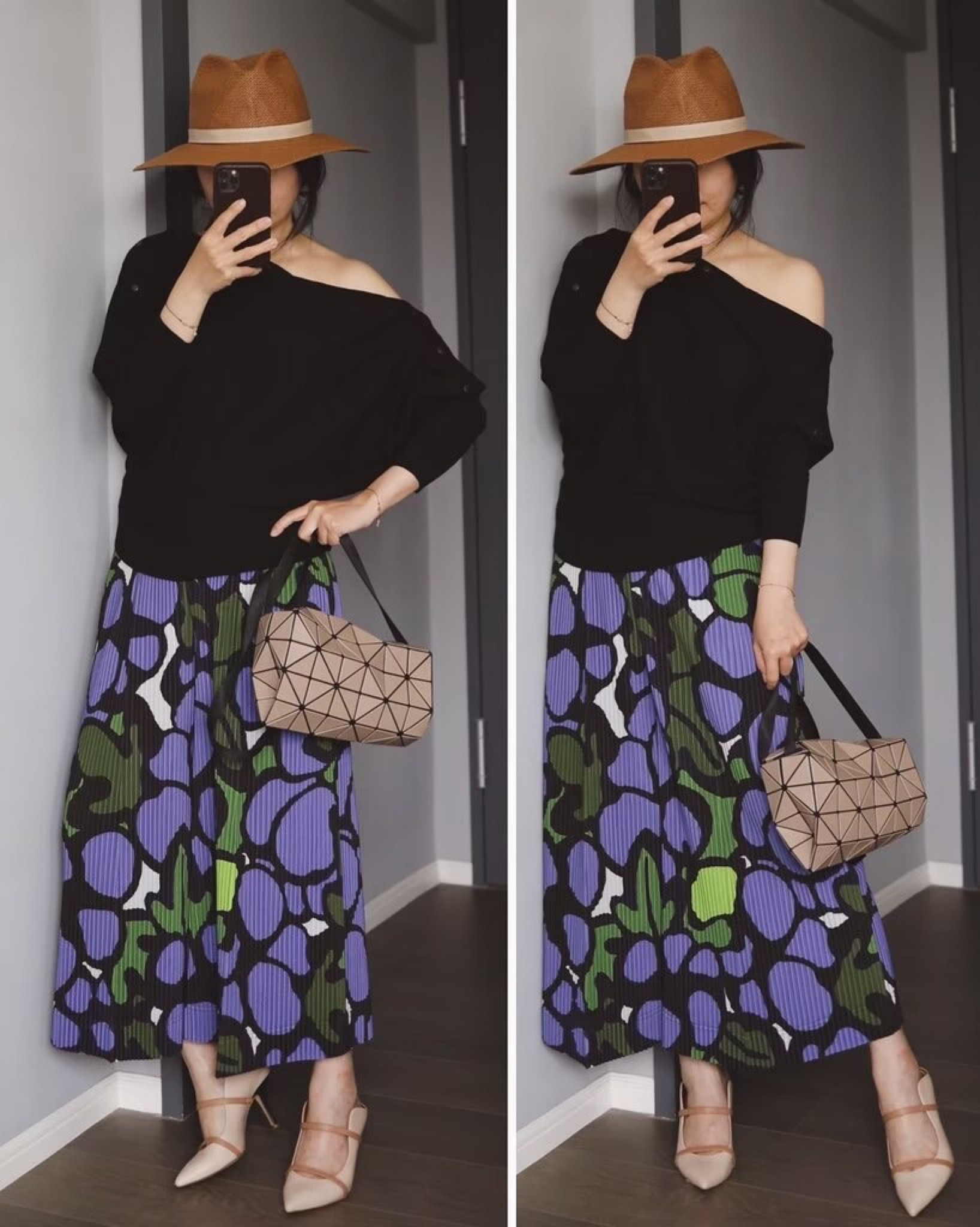 ♥  BAO BAO ISSEY MIYAKE Tan Carton Crossbody Bag，Bao Bao的這咖側背包之前也介紹過幾次了，因為是軟包，看起來小小的挺能裝，可以裝短夾+手機+太陽眼鏡+兒童太陽眼鏡(如果沒有要放眼鏡收納袋的話真的可以兩副進去)+面紙+我女兒的髮飾+梳子….神奇吧?
♥  HOMME PLISSÉ ISSEY MIYAKE Purple Printed Trousers，同一件版型的褲子我也打包了紫色系的2號，真的很喜歡這個花色，而且三宅一生的好看花色真的錯過就沒有不會再出現，喜歡的一定要把上打包。
#LTKtaiwan #LTKasia 

#LTKitbag #LTKstyletip