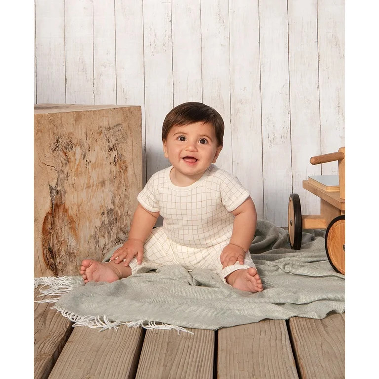 easy-peasy Baby Short Sleeve French Terry Print Bodysuit, Sizes 0-24 Months | Walmart (US)