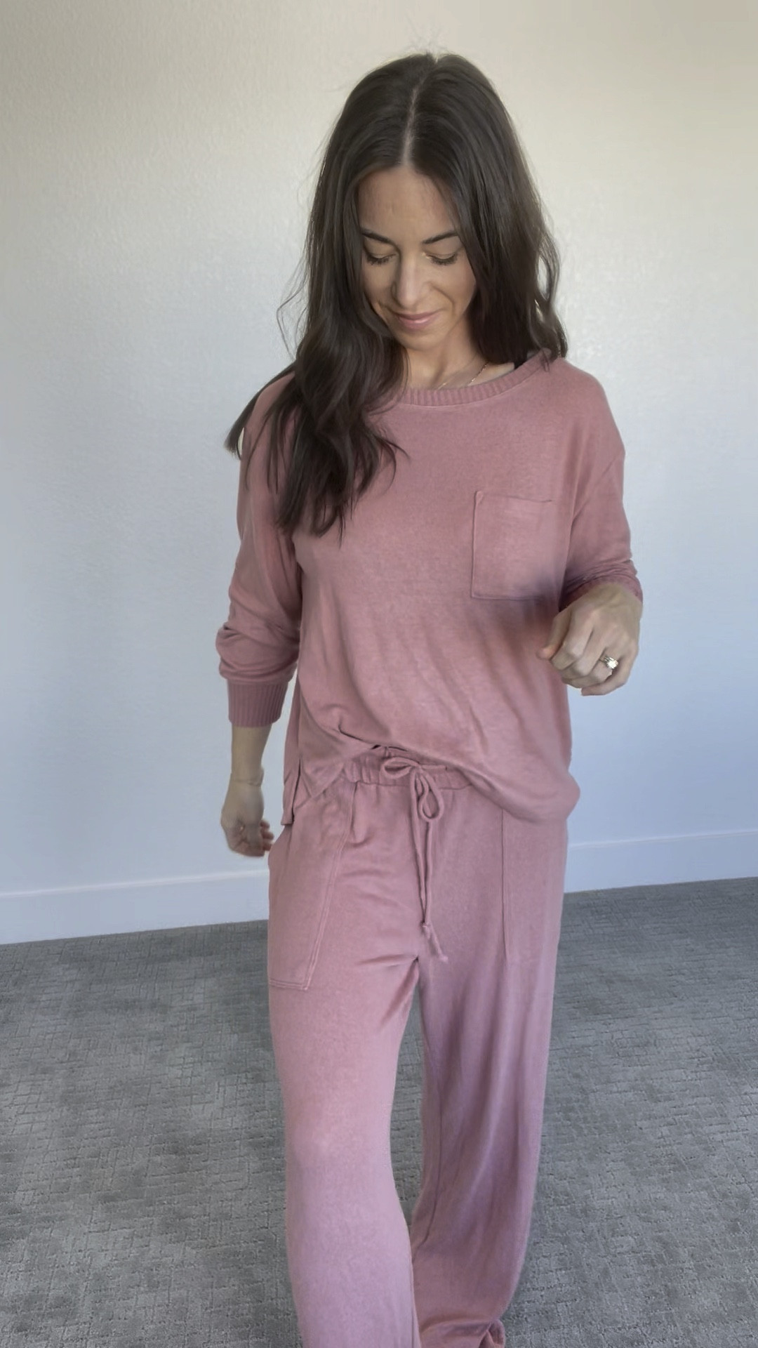 Another absolute must-have cozy set 😩 like, swoon, seriously!! 

This feels *so* much more expensive than its price tag 👏 and is so different from the last one that I shared. 

It’s a more sweatery, than sweatshirt(y) 🥲 material and is super breathable, but warm. A perfect transitional piece with spring around the corner!

I’m wearing a size small top and medium bottoms but the bottoms were WAY too big and need to be swapped for a small or maybe even an XS. Definitely size down in the bottoms but I’d stay TTS in the top!

AirPods not included 🫠 I can’t believe I forgot those in my ears while filming 😏

#LTKVideo #LTKfindsunder50 #LTKkids
