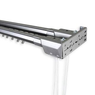 Heavy Duty 84 in. - 156 in. Traverse Curtain Rod in Silver | The Home Depot