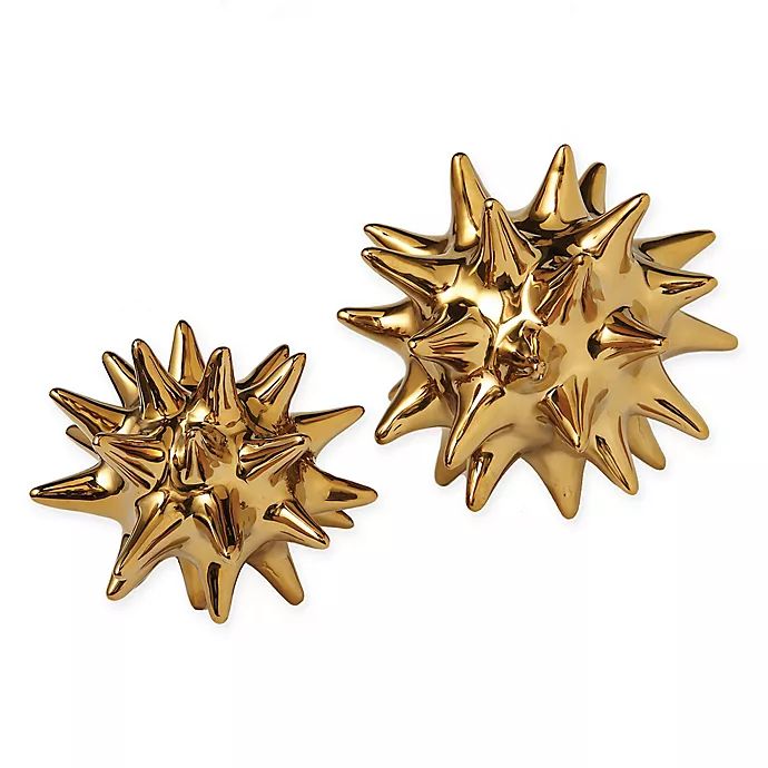 Global Views Urchin Large Sculpture in Bright Gold | Bed Bath & Beyond