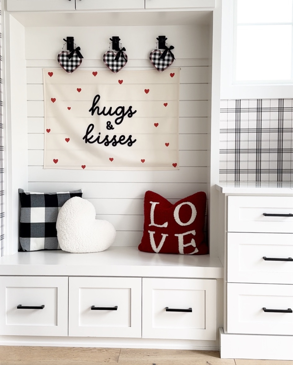 MUDROOM REFRESH // I decorated my mudroom for Valentine's Day❣️ I am obsessed with my new [hugs + kisses banner] from @hunnyprints These lightweight banners are easy to hang, I just used a little putty on each corner. They come in so many design choices. This banner is in size "original". They also have "mini" sizes for smaller places. #ad 

Gifted, Valentines, Galentine's Party, Hugs + Kisses, Banners, Parties 

#LTKparties #LTKMostLoved #LTKhome