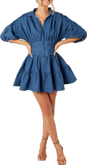 Petal & Pup Francis Balloon Sleeve Denim Minidress | Nordstrom | Nordstrom
